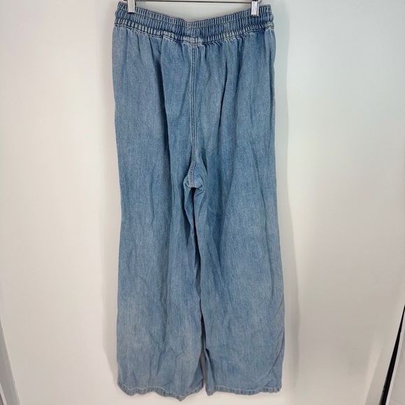 Good American Light Wash Blue Denim Wide Leg Elastic Waistband Jeans - Picture 2 of 4